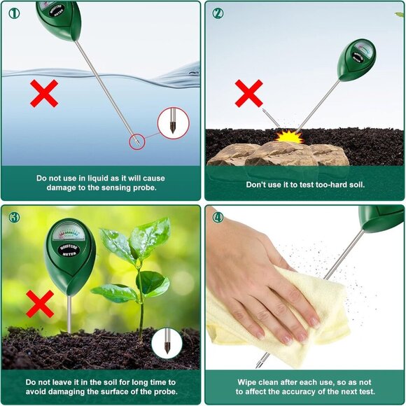 Moisture Meter Water Monitor Soil Hygrometer Sensor Care, Lawn, Farm, Indoor & O - Picture 4 of 6
